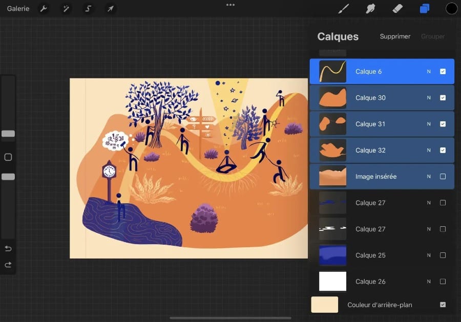 Foto do Aplicativo Procreate para arquitetos: trabalhando com camadas.
